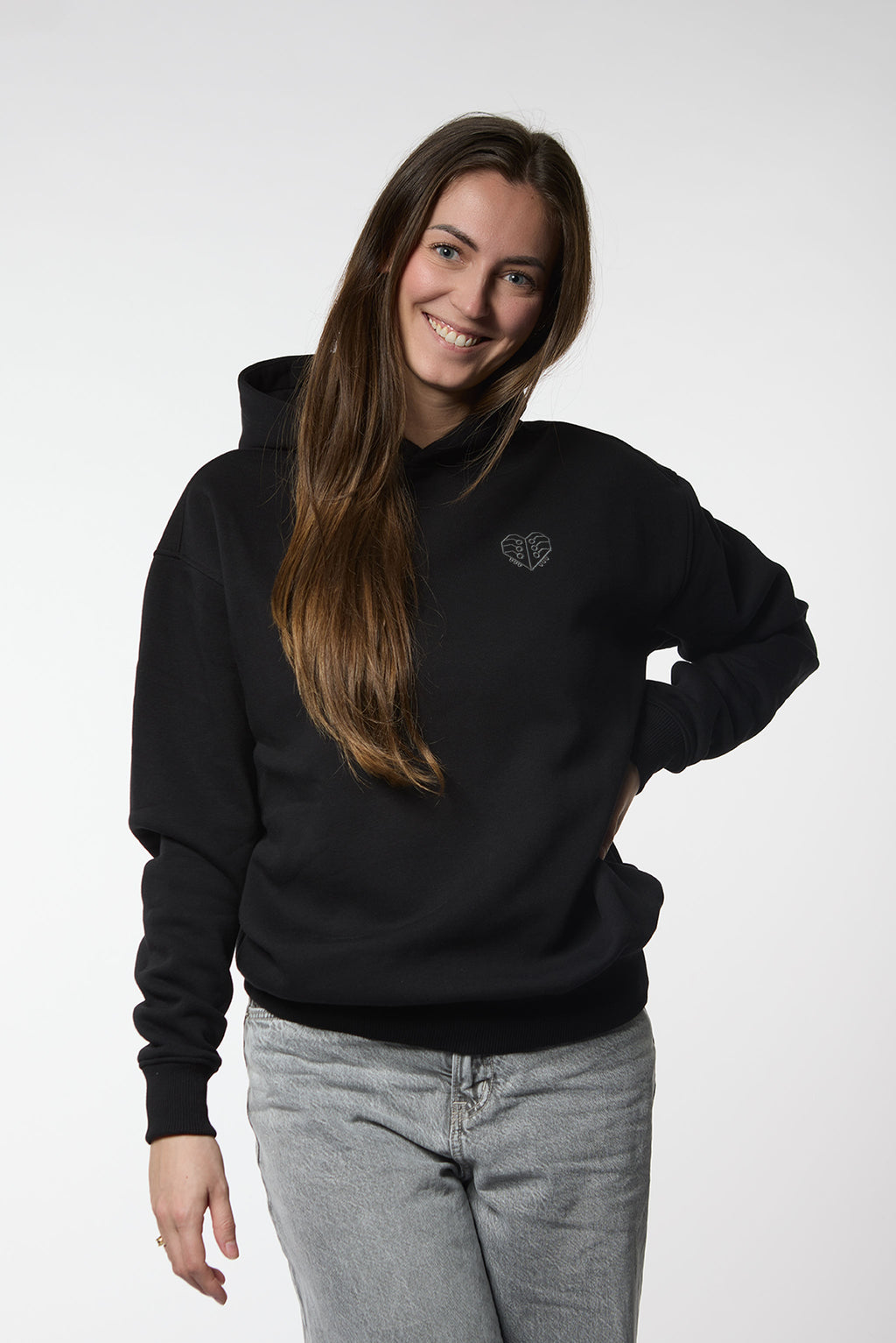 JF - Evolutie Oversized Hoodie Unisex Zwart