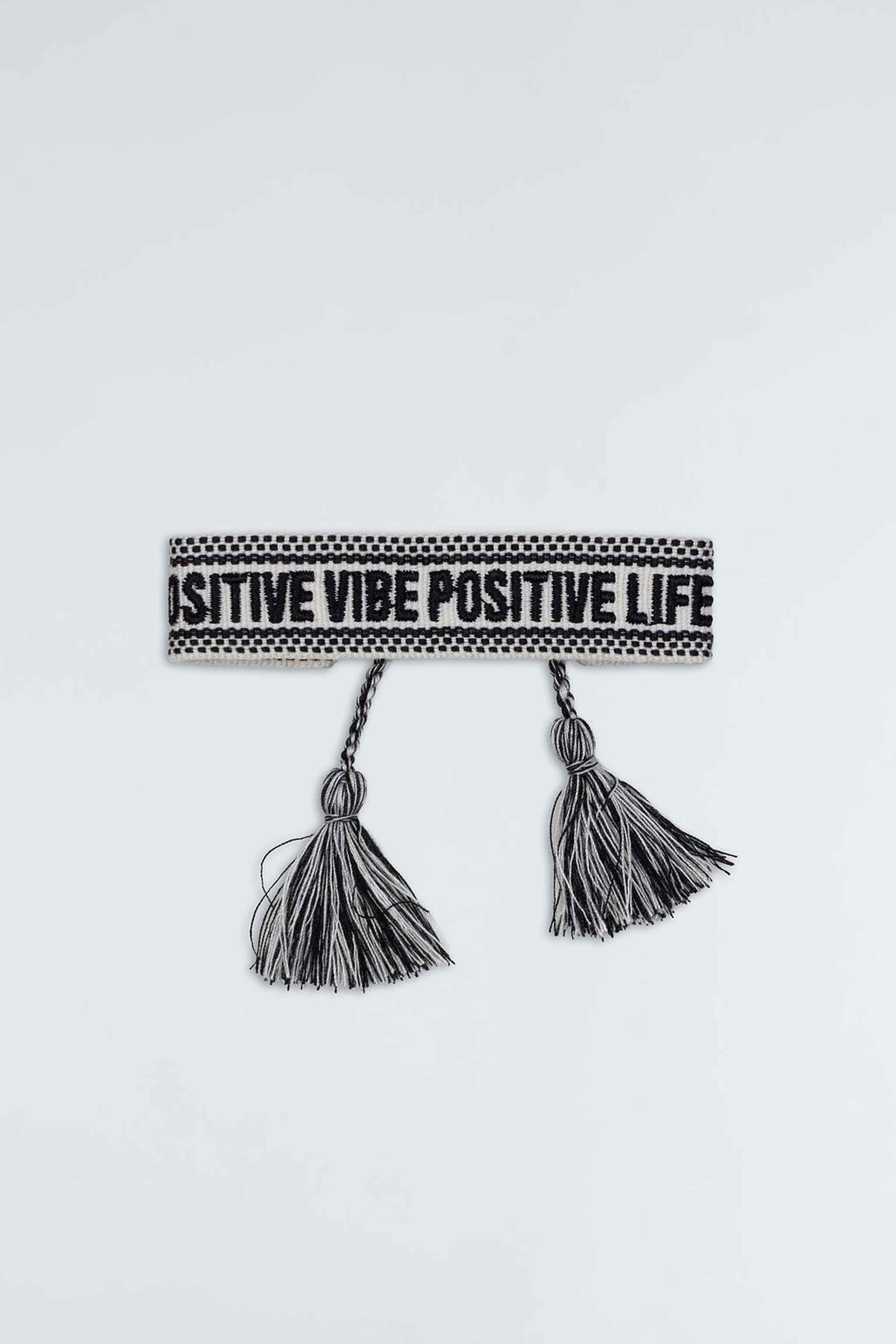 JF - Positive Vibe, Positive Life Wit/Zwart Armband