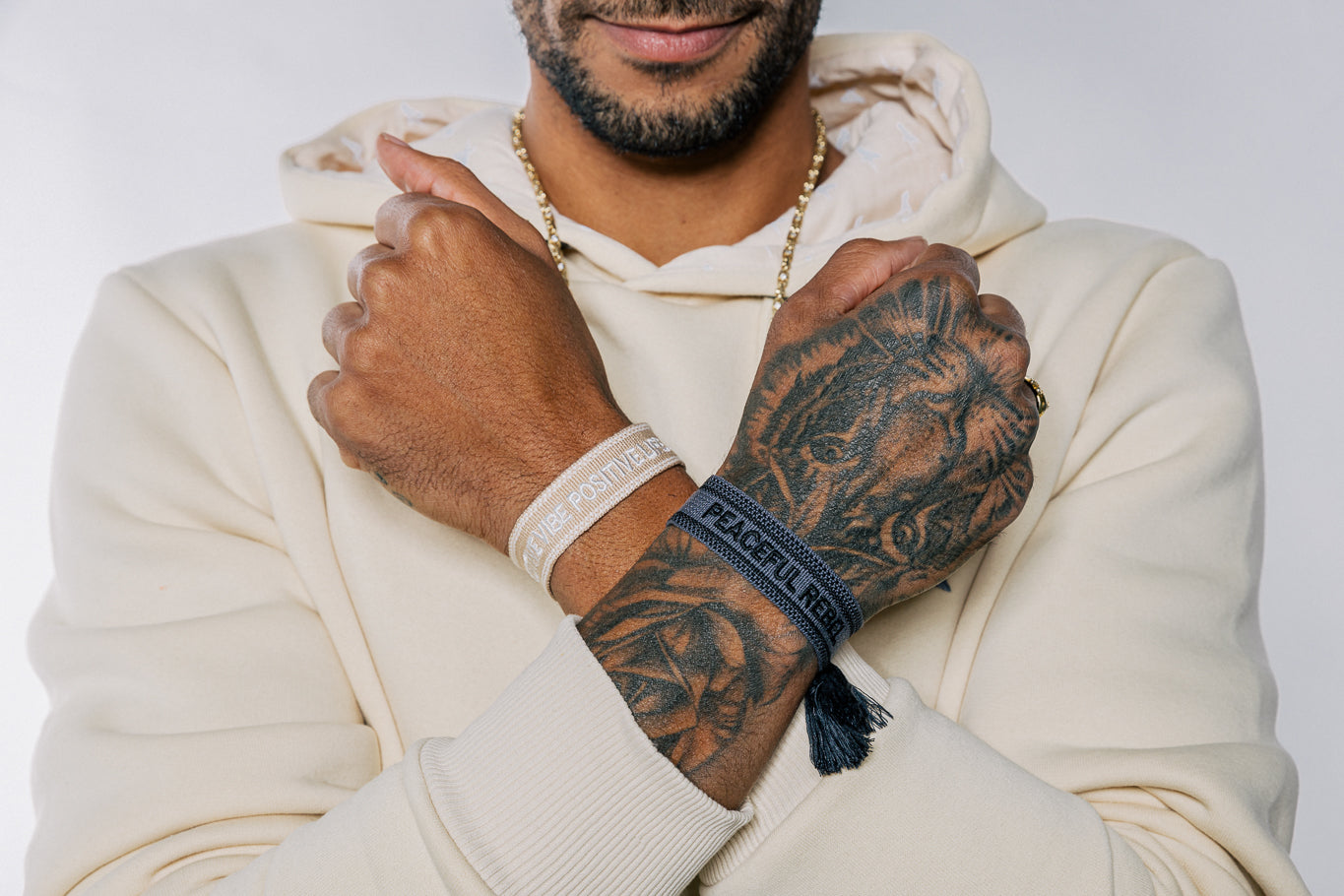 TJB - Positive Vibe, Positive Life Beige Armband Unisex