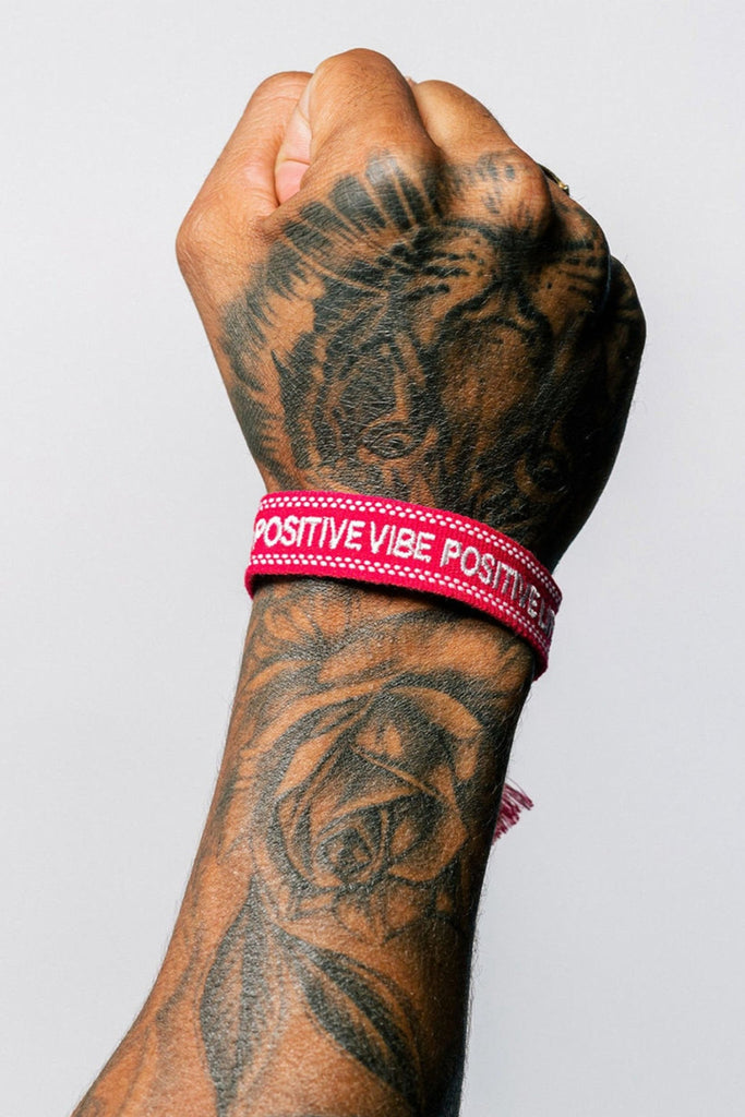 TJB - Positive Vibe, Positive Life Roze Armband Unisex