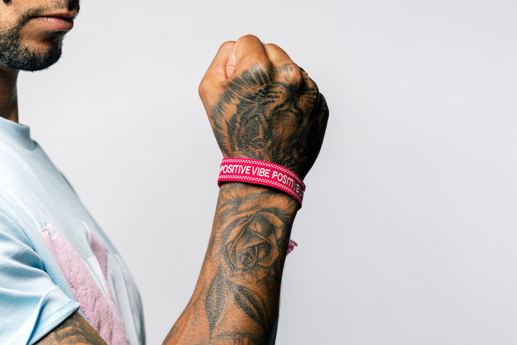 TJB - Positive Vibe, Positive Life Roze Armband Unisex